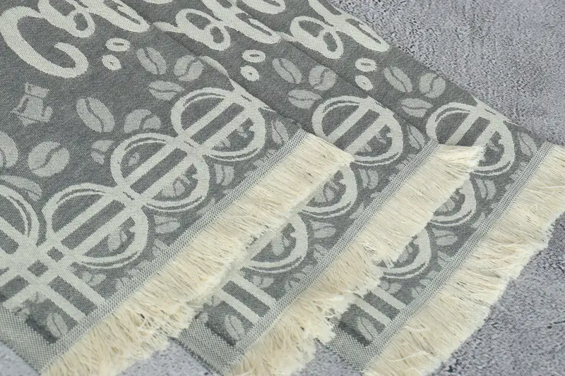 Monogram Hand Towel, Home Decor Towel, Personalized Kitchen Towel, Custom Name Towel, 28x20 Cotton Coffee Patterned Towel, Personalized Gifts - 6