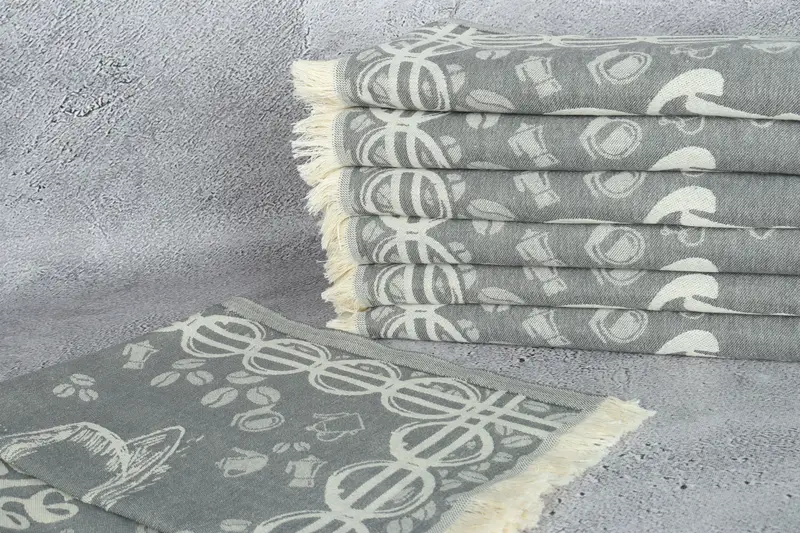 Monogram Hand Towel, Home Decor Towel, Personalized Kitchen Towel, Custom Name Towel, 28x20 Cotton Coffee Patterned Towel, Personalized Gifts - 3