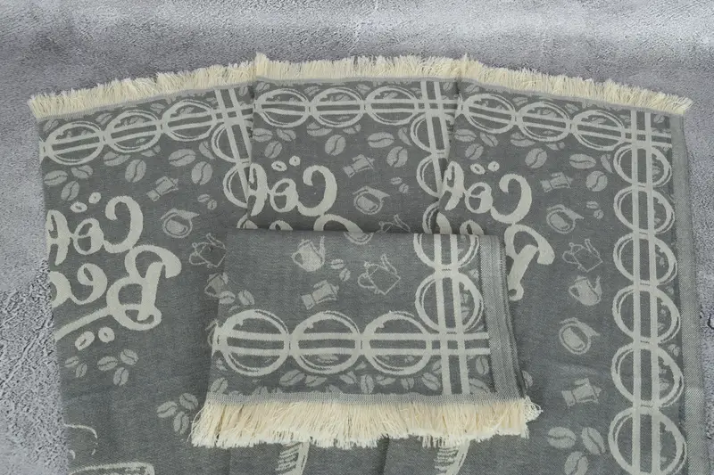 Monogram Hand Towel, Home Decor Towel, Personalized Kitchen Towel, Custom Name Towel, 28x20 Cotton Coffee Patterned Towel, Personalized Gifts - 5