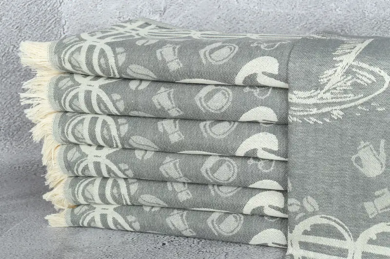 Monogram Hand Towel, Home Decor Towel, Personalized Kitchen Towel, Custom Name Towel, 28x20 Cotton Coffee Patterned Towel, Personalized Gifts - 2