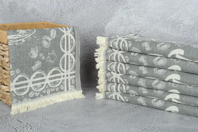 Monogram Hand Towel, Home Decor Towel, Personalized Kitchen Towel, Custom Name Towel, 28x20 Cotton Coffee Patterned Towel, Personalized Gifts - 4