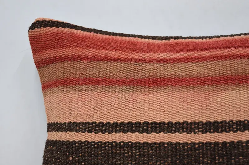 Turkish Pillow, Sofa Bolster Cushion Case, Cushion Cover, 14x14 Red Cushion Cover, Handmade Pillow Cover, Pillow for Couch, Handmade Kilim Cushion - 2