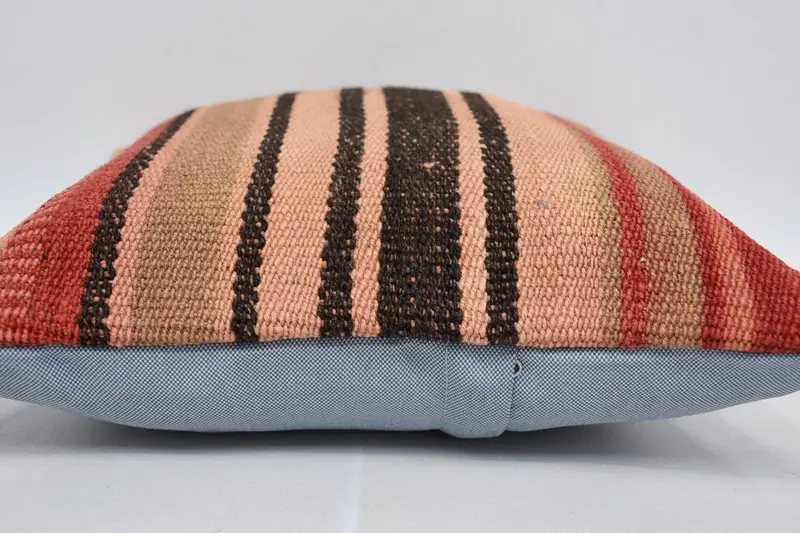Turkish Pillow, Sofa Bolster Cushion Case, Cushion Cover, 14x14 Red Cushion Cover, Handmade Pillow Cover, Pillow for Couch, Handmade Kilim Cushion - 5