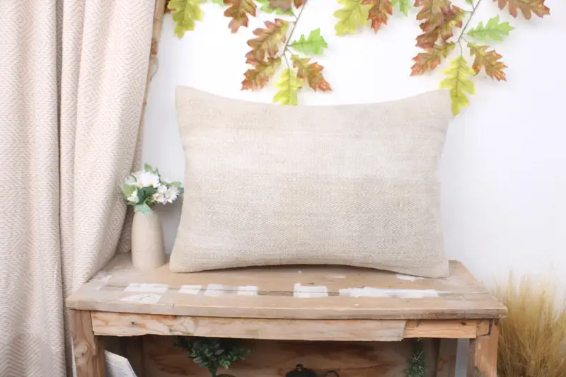 16x24 Beige Pillow Case, Boho Throw Pillow Cover, Vintage Kilim Throw Pillow, Boho Pillow Sham Cover, Pillow Case, Home Decor Pillow - 1