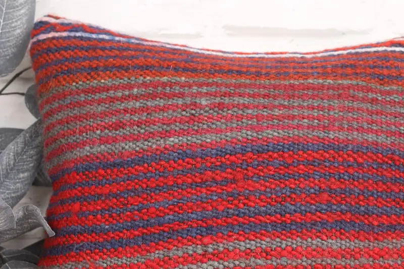 Pillow for Couch, Cushion Cover, Sofa Pillow Case, 18x18 Red Pillow Sham, Seat Cushion Case, Vintage Kilim Pillow, Handmade Kilim Cushion - 2