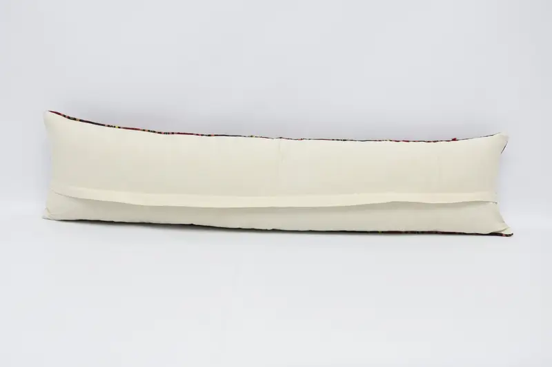 Pillow Cover, 12x48 Red Cushion, Sustainable Pillow Cover, Vintage Kilim Throw Pillow, Boho Pillow, Outdoor Bolster Cushion, Turkish Pillow - 6