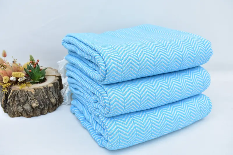 Bridesmaid Gifts, Decorative Blanket, Wedding Anniversary Gift, 92x76 Cotton Chevron Towel, Family Gift Basket, Christmas Favors, Bachelorette Gifts - 3