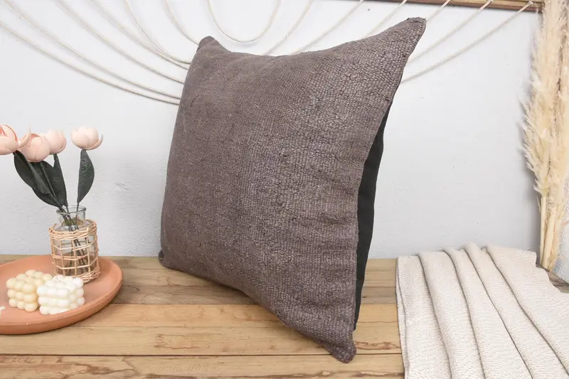 Wholesale Pillow Cover, Vintage Kilim Throw Pillow, Pet Cushion, Sofa Pillow Sham, 24x24 Brown Pillow Case, Cushion, Kilim Pillow, Home Decor Pillow - 4