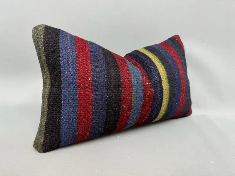 Kilim Pillow Cover, Cushion Cover, Turkish Kilim Pillow, Rustic Pillow Cover, Turkish Pillow, Pet Pillow Cover, 12x20 Purple Cushion Case - 2
