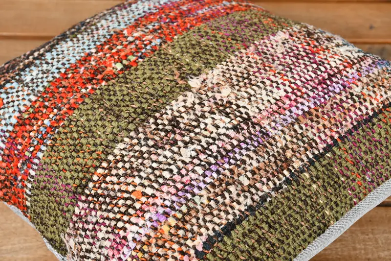 12x12 Green Pillow, Bed Pillow Sham, Boho Pillow, Pillow Cover, Turkish Pillow, Kilim Cushion Sham, Turkish Corner Pillow Case - 3