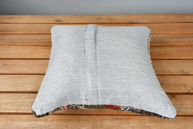 12x12 Green Pillow, Bed Pillow Sham, Boho Pillow, Pillow Cover, Turkish Pillow, Kilim Cushion Sham, Turkish Corner Pillow Case - 5