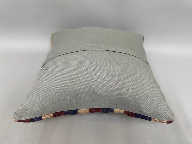 Vintage Kilim Throw Pillow, Pattern Throw Cushion, 18x18 Red Pillow Cover, Pillow Cover, Home Decor Pillow, Kilim Pillow, Handmade Rug Seat Pillow - 7