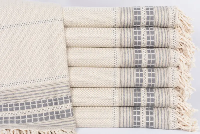 Dark Gray Striped Bath Towel Personalized Beach Towel, 67x40 Inches