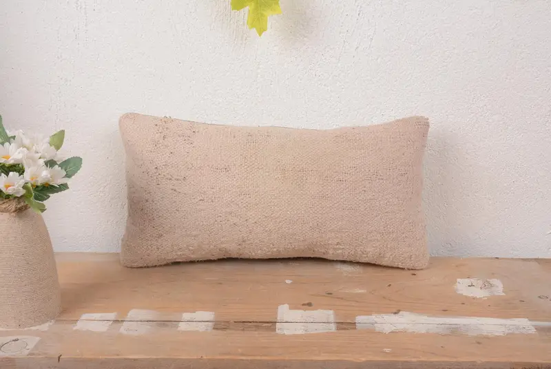 Handmade Embroidered Kilim Pillow, Southwestern Rectangle Throw Pillow