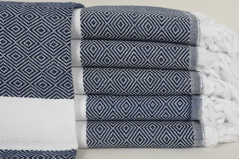 トルコタオル、36x70 バスタオル、オーガニックコットン、手織り - 1