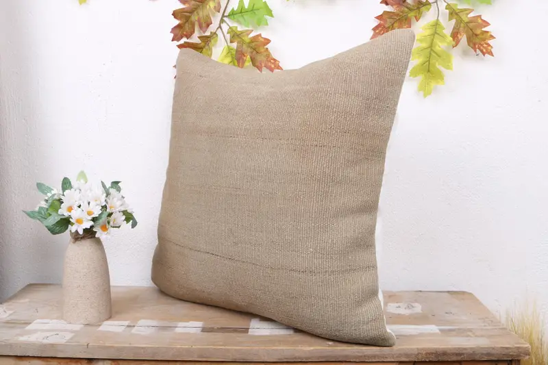 Antique Pillows, Designer Throw Pillow Cover, Kilim Pillow, Cushion Cover, Pastel Cushion, 18x18 Brown Cushion, Handwoven Cushion, Pillow for Couch - 4