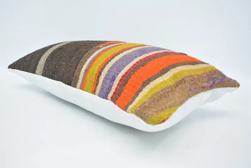 12x24 Brown Cushion Case, Cushion Cover, Neutral Pillow Case, Throw Kilim Pillow, Indoor Cushion Case, Vintage Kilim Throw Pillow, Kilim Pillow - 6