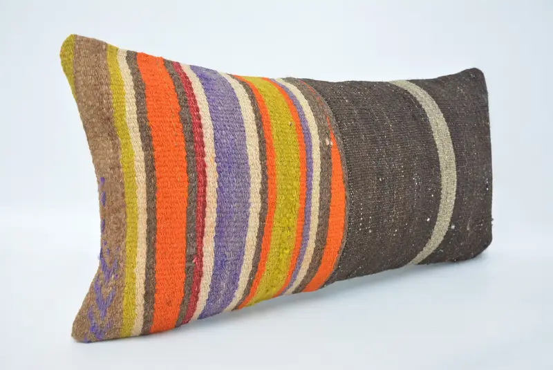 12x24 Brown Cushion Case, Cushion Cover, Neutral Pillow Case, Throw Kilim Pillow, Indoor Cushion Case, Vintage Kilim Throw Pillow, Kilim Pillow - 3