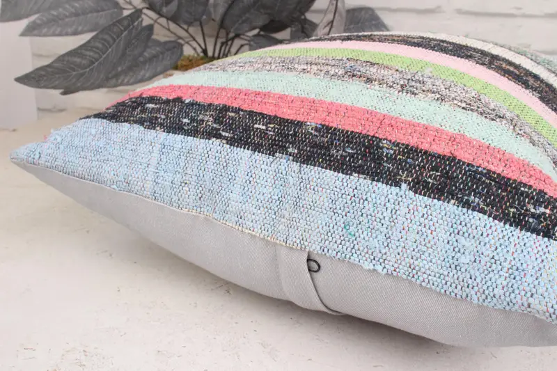 Nautical Throw Pillow, Armchair Cushion Cover, Kilim Cushion Sham, Vintage Kilim Pillow, 18x18 Pink Pillow, Cushion Cover, Ethnical Kilim Rug Pillow - 7