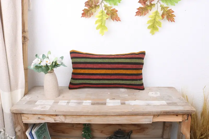 8x16 Red Cushion Case, Interior Designer Pillow, Pillow, Turkish Kilim Pillow, Living Room Throw Cushion, Vintage Kilim Throw Pillow - 1