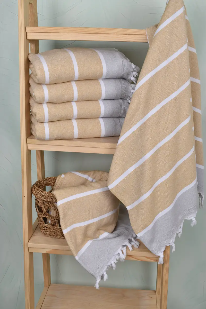 68x40 Cotton Striped Terry Towel, Lightweight Turkish towel, Custom Name Towel, Absorbent Turkish towel, Best Friend Gift, Bachelor Party Favors - 3