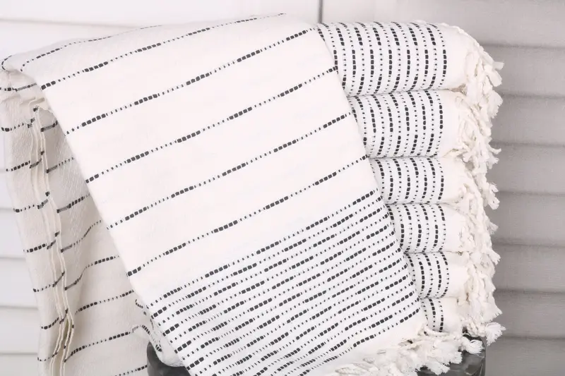 Cappadocia Design Beach Towel Navy Cotton, 38x71 Inches