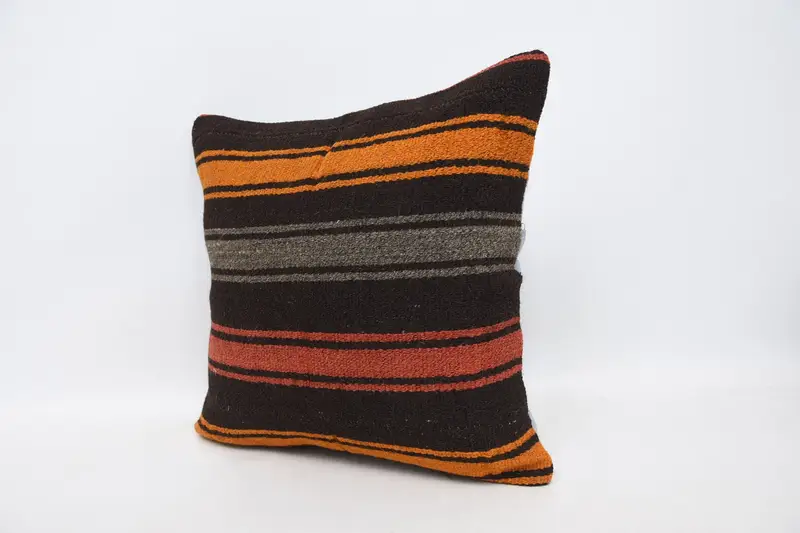 Tribal Pillow Cover, Vintage Pillow, Pillow, 20x20 Brown Pillow Case, Gift Pillow, Vintage Kilim Pillow, Cozy Throw Cushion, Accent Pillow - 4