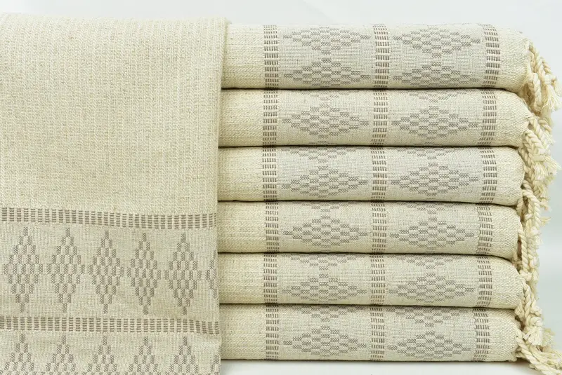 Gift For The Home, Monogrammed Hand Towel, Beach Wedding Favor, Spa Gift, Turkish Tea Towel, 40x20 Linen Kilim Design Towel, Bridesmaid Gifts - 1