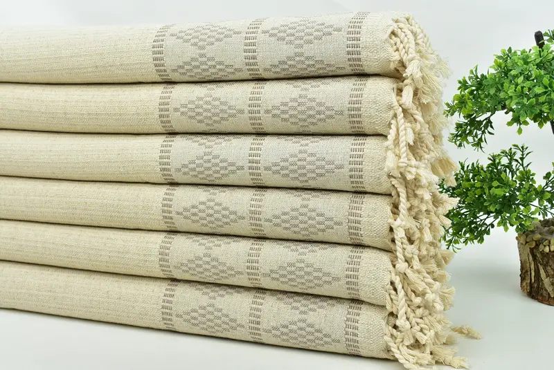 Gift For The Home, Monogrammed Hand Towel, Beach Wedding Favor, Spa Gift, Turkish Tea Towel, 40x20 Linen Kilim Design Towel, Bridesmaid Gifts - 3