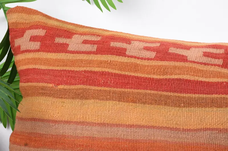 Pillow Sham, Home Decor Pillow, Kilim Cushion Sham, Ethnical Kilim Rug Pillow, Garden Pillow, Ethnic Throw Pillow Sham, 16x36 Red Pillow Case - 2