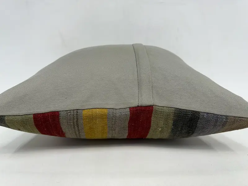 Kilim Pillow Cover, 20x20 Red Pillow Sham, Pillow Case, Turkish Kilim Pillow, Antique Pillows, Bolster Throw Pillow Case, Sofa Bolster Pillow Sham - 7