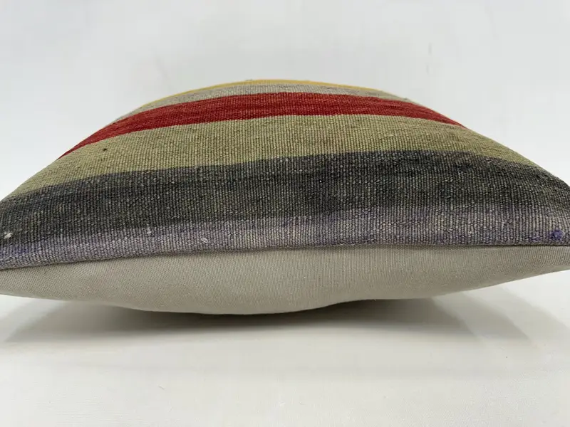 Kilim Pillow Cover, 20x20 Red Pillow Sham, Pillow Case, Turkish Kilim Pillow, Antique Pillows, Bolster Throw Pillow Case, Sofa Bolster Pillow Sham - 5