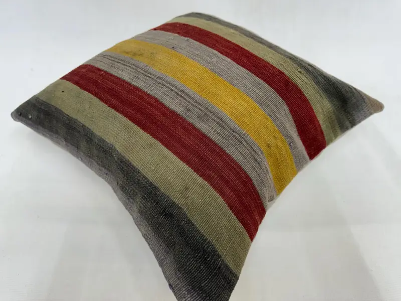 Kilim Pillow Cover, 20x20 Red Pillow Sham, Pillow Case, Turkish Kilim Pillow, Antique Pillows, Bolster Throw Pillow Case, Sofa Bolster Pillow Sham - 6