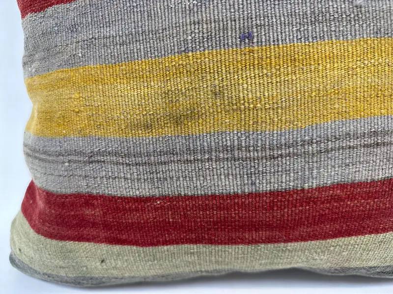 Kilim Pillow Cover, 20x20 Red Pillow Sham, Pillow Case, Turkish Kilim Pillow, Antique Pillows, Bolster Throw Pillow Case, Sofa Bolster Pillow Sham - 2