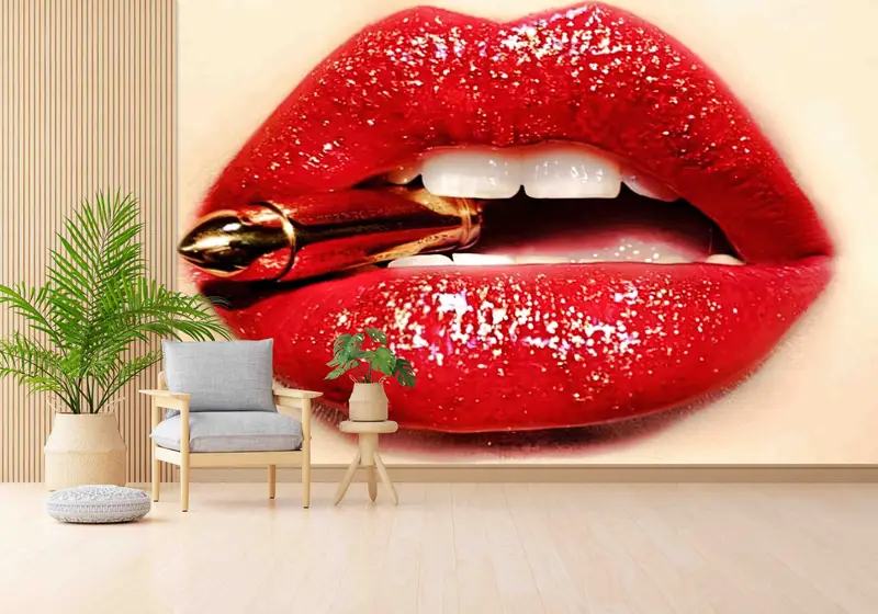 Elegante bedruckte Tapete mit Hirschwaldlandschaft – zeitgenössisches Naturdekor