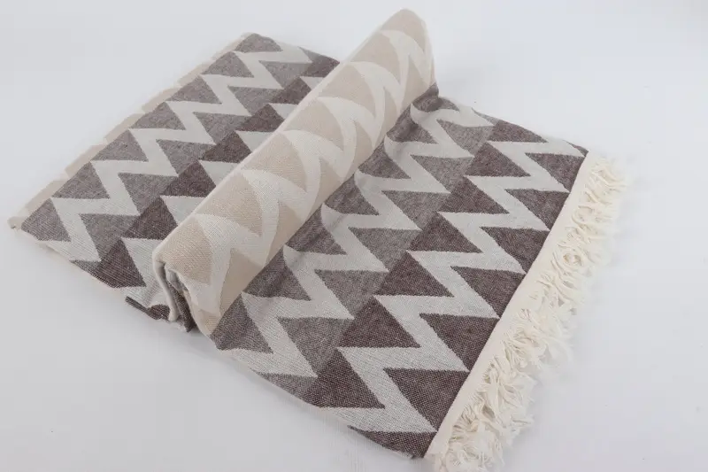 Turkish Towel USA, Sand-Resistant Peshtemal, Fouta towel, Summer Towel, Custom Gift, 70x40 Cotton Zigzag Design Towel, Spa Gift, Decorative Towel - 7