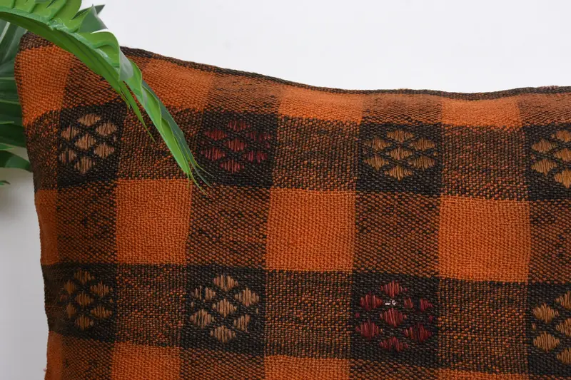 Turkish Rugs Pillow, Turkish Kilim Pillow, Handmade Cushion Case, 16x24 Red Cushion, Boho Pillow, Turkish Pillow, Cushion Case - 2
