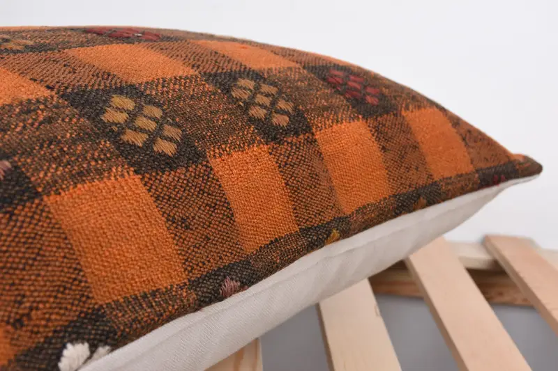 Turkish Rugs Pillow, Turkish Kilim Pillow, Handmade Cushion Case, 16x24 Red Cushion, Boho Pillow, Turkish Pillow, Cushion Case - 7