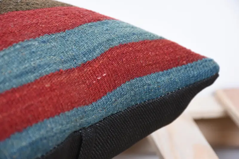 Pillow Sham, Kilim Pillow Cover, Vintage Kilim Throw Pillow, Interior Designer Pillow, 14x14 Red Pillow Case, Armchair Pillow Case - 7