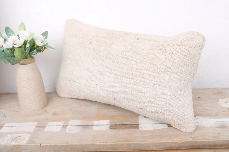 Ethnical Kilim Rug Pillow, Pillow Cover, Ikat Pillow Cover, Antique Pillows, Boho Pillow Sham Cover, 8x16 White Pillow Cover, Boho Throw Pillow Case - 4