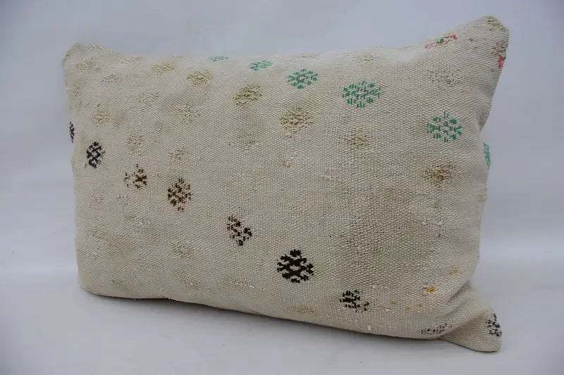 Pillow Case, Wholesale Cushion, Hippie Throw Pillow Case, Gift Pillow, 16x24 Beige Cushion Case, Turkish Pillow, Vintage Kilim Pillow - 3