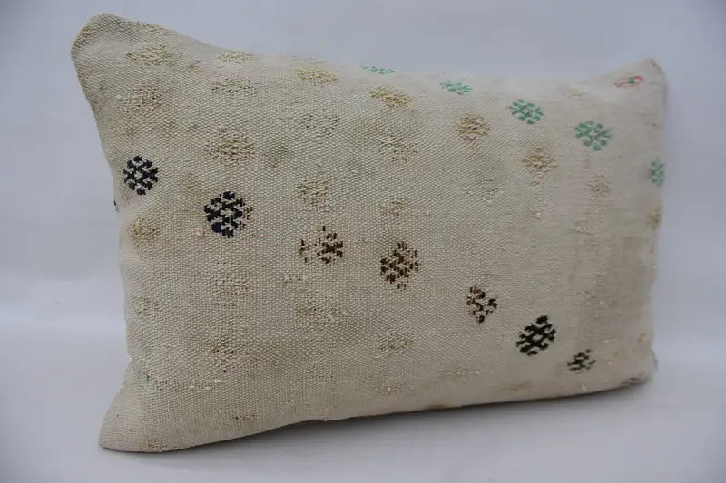 Pillow Case, Wholesale Cushion, Hippie Throw Pillow Case, Gift Pillow, 16x24 Beige Cushion Case, Turkish Pillow, Vintage Kilim Pillow - 2