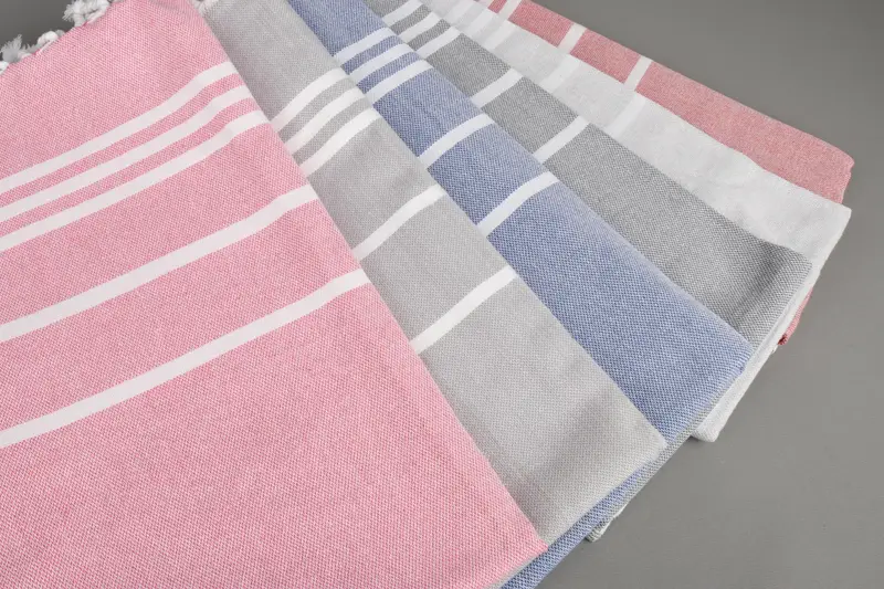 Beach Towel Personalized Organic Cotton Striped Beige Towel, 40x71