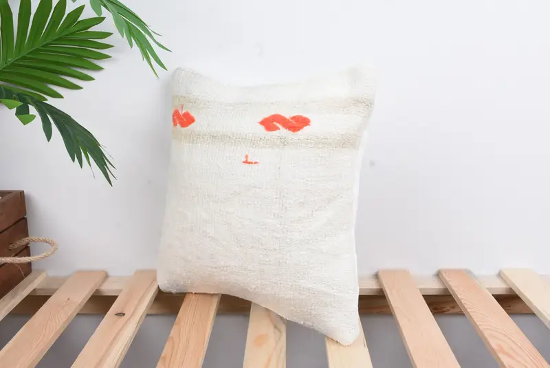 Pillow Cover, Vintage Kilim Pillow, Vintage Kilim Throw Pillow, Pastel Cushion Cover, 12x12 White Pillow Case, Pillow for Couch - 5