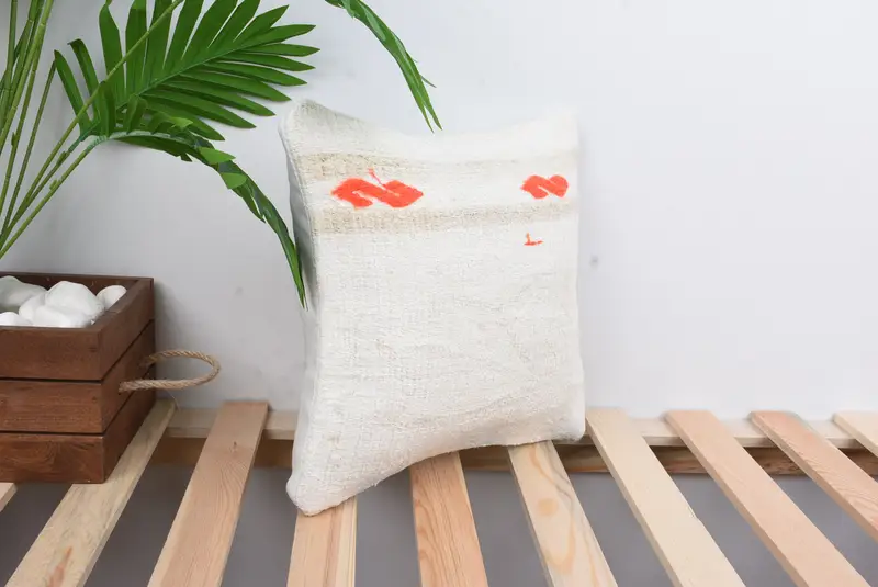 Pillow Cover, Vintage Kilim Pillow, Vintage Kilim Throw Pillow, Pastel Cushion Cover, 12x12 White Pillow Case, Pillow for Couch - 4
