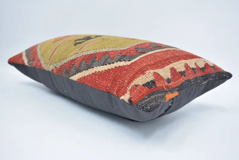 Throw Kilim Pillow, Couch Pillow Sham, Pillow, Interior Designer Pillow, 12x24 Green Cushion Cover, Kilim Pillow Cover, Handmade Throw Pillow - 6