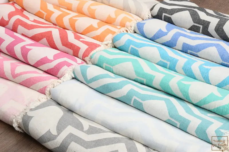 Bachelor Gifts Personalized Wedding Towel Beige Tulip Pattern, 36x67 Inches