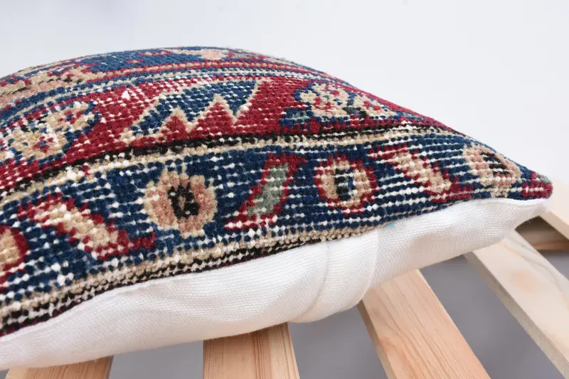 Throw Kilim Pillow, Pillow, Turkish Rugs Pillow Case, Boho Pillow Sham Cover, 12x12 Blue Cushion Case, Kilim Cushion Sham, Seat Cushion Cover - 7