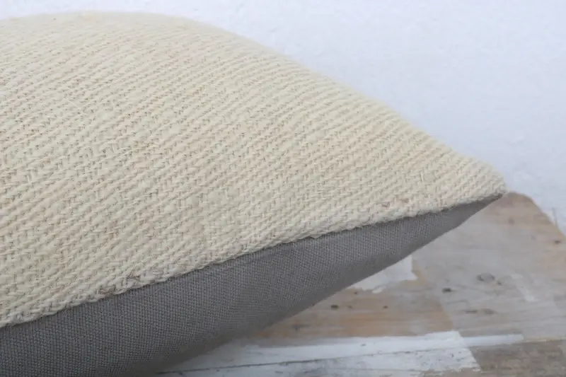 Turkish Kilim Pillow, Pillow Cover, Boho Pillow Sham Cover, Muted Cushion Case, Boho Pillow, Indoor Pillow Case, 12x24 Beige Pillow - 6