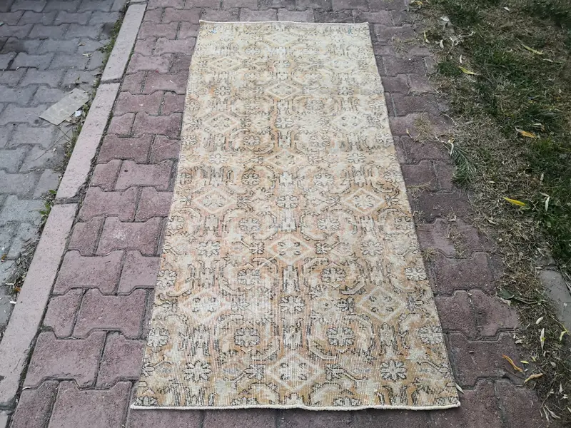 Alfombra Oriental Elegante Beige 8x1,8m Beige y Marrón